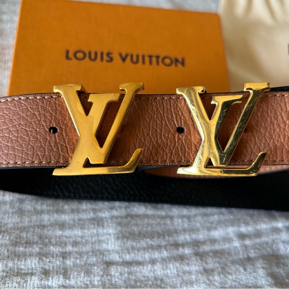 Louis Vuitton Reversible Belt with TWO Gold LV Buckles - Picture 1 of 9